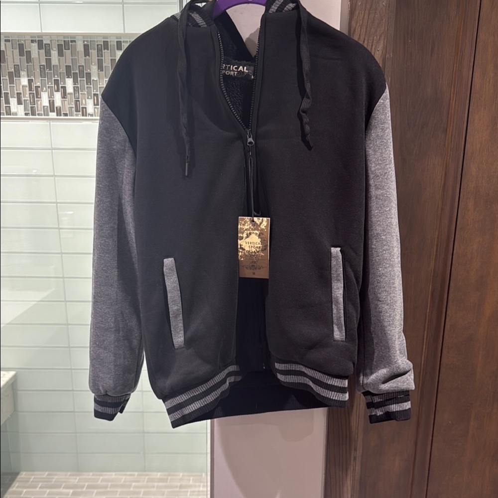 Black and Gray Zip-Up Hoodie